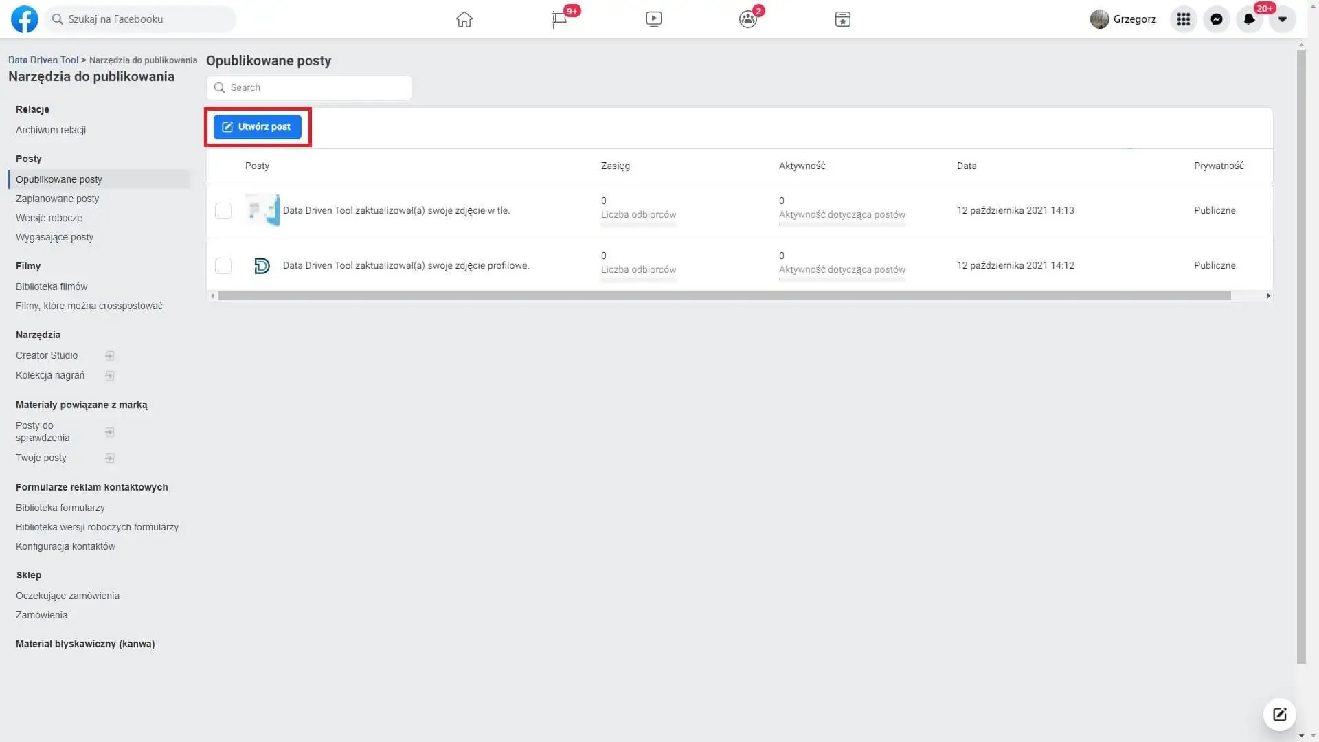Creating a clickable Facebook carousel post: the new post composer