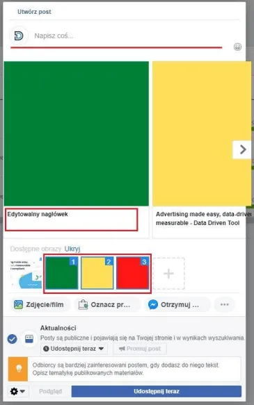 Creating a clickable Facebook carousel post: image order in the carousel