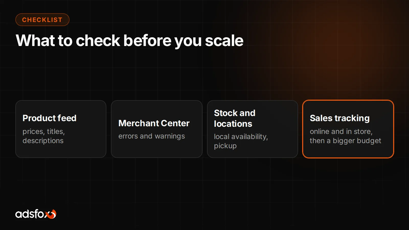 Checklist for preparing a store for Local Inventory Ads