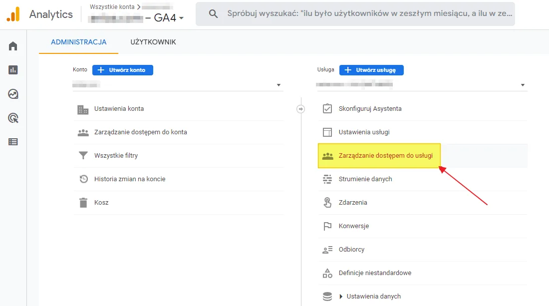 Linking Search Console to GA4: property access