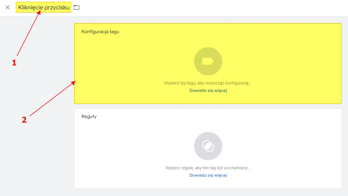 GA4 custom events in Google Tag Manager: tag name and configuration