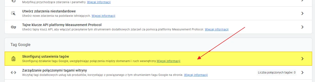 Screenshot 4: excluding internal traffic in GA4, configure tag settings