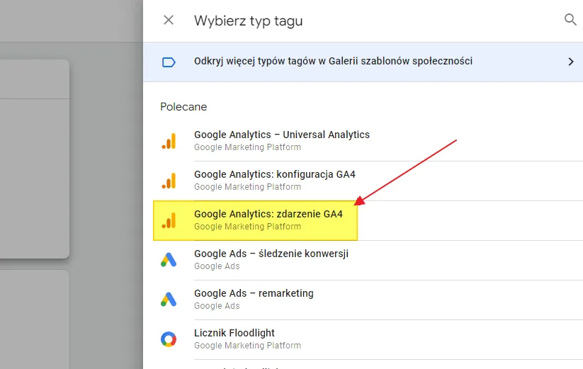 GA4 custom events in Google Tag Manager: GA4 Event tag type