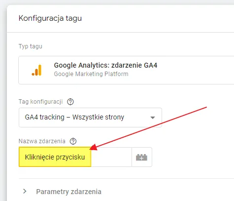 GA4 custom events in Google Tag Manager: event name